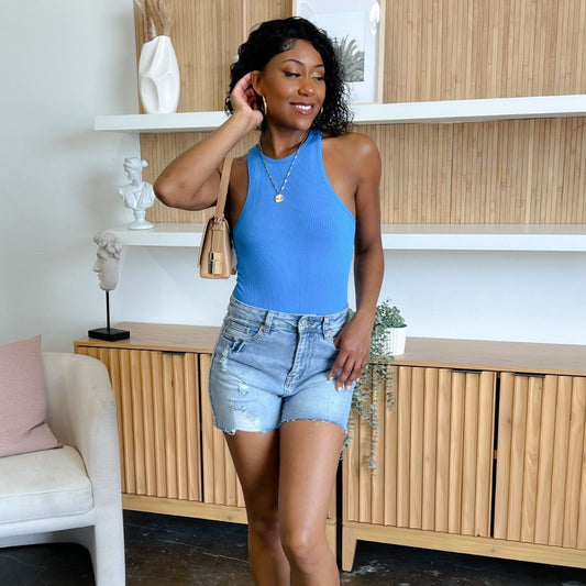 denim shorts